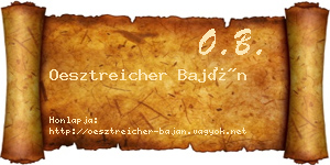 Oesztreicher Baján névjegykártya
